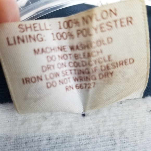 East Coast Aero Tech Snap Nylon Windbreaker Jacket  Vintage USA Blue Men's Large - Picture 8 of 10